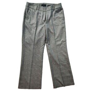 Talbots Womens Wide Leg Plaid Dress Pants Size 12 Viscose Wool Blend Gray & Blac